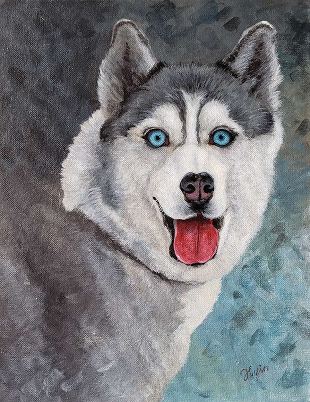 Hong Yin Husky Dog Painting