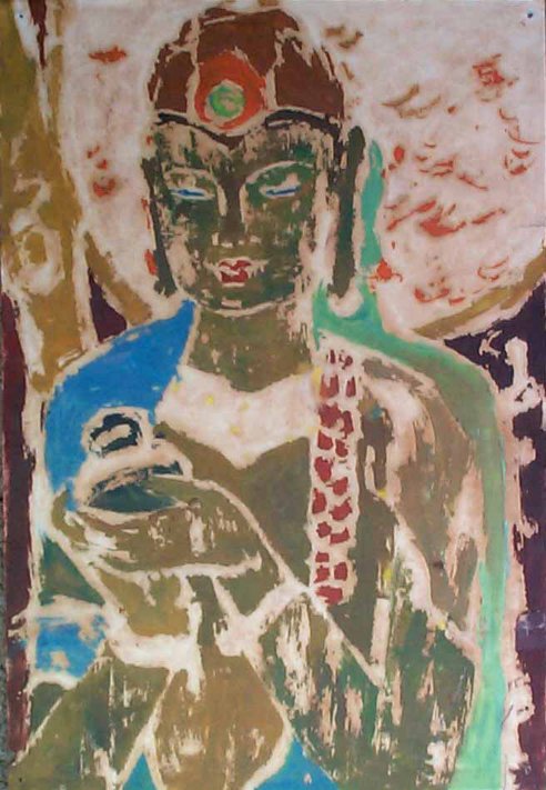 Monotype Art Buddhist Theme