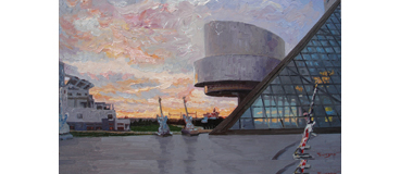 Rock and Roll Hall of Fame landscape painting