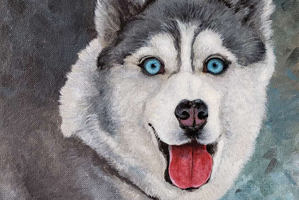 Hong Yin Husky Dog Painting