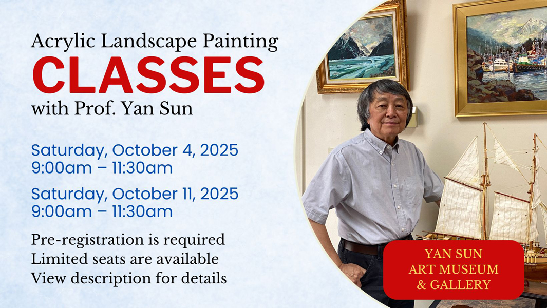 Yan Sun teaching at a painting workshop