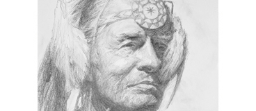 Drawing art American Indian Man