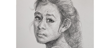 Guatemala girl portrait drawing