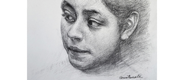 Guatemala girl portrait drawing