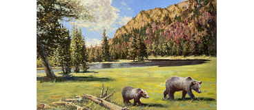 Yan Sun Bear Landscape Painting