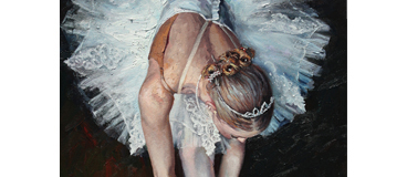 Oil painting ballerina white tutu