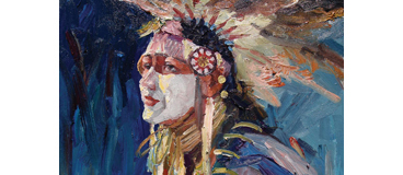 Oil painting American Indian