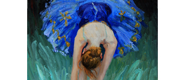 oil painting Ballerina ub blue tutu