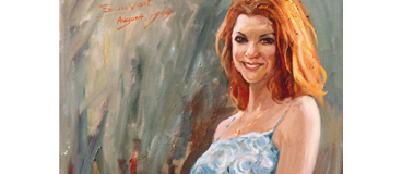 Oil portrait painting girl