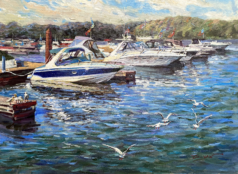 Oil painting - Summer at the Lake - Salt Fork Lake, Ohio